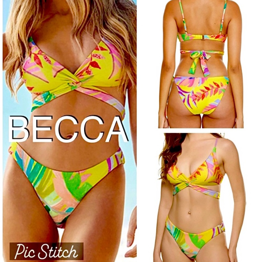 BECCA REVERSIBLE floral bikini size S